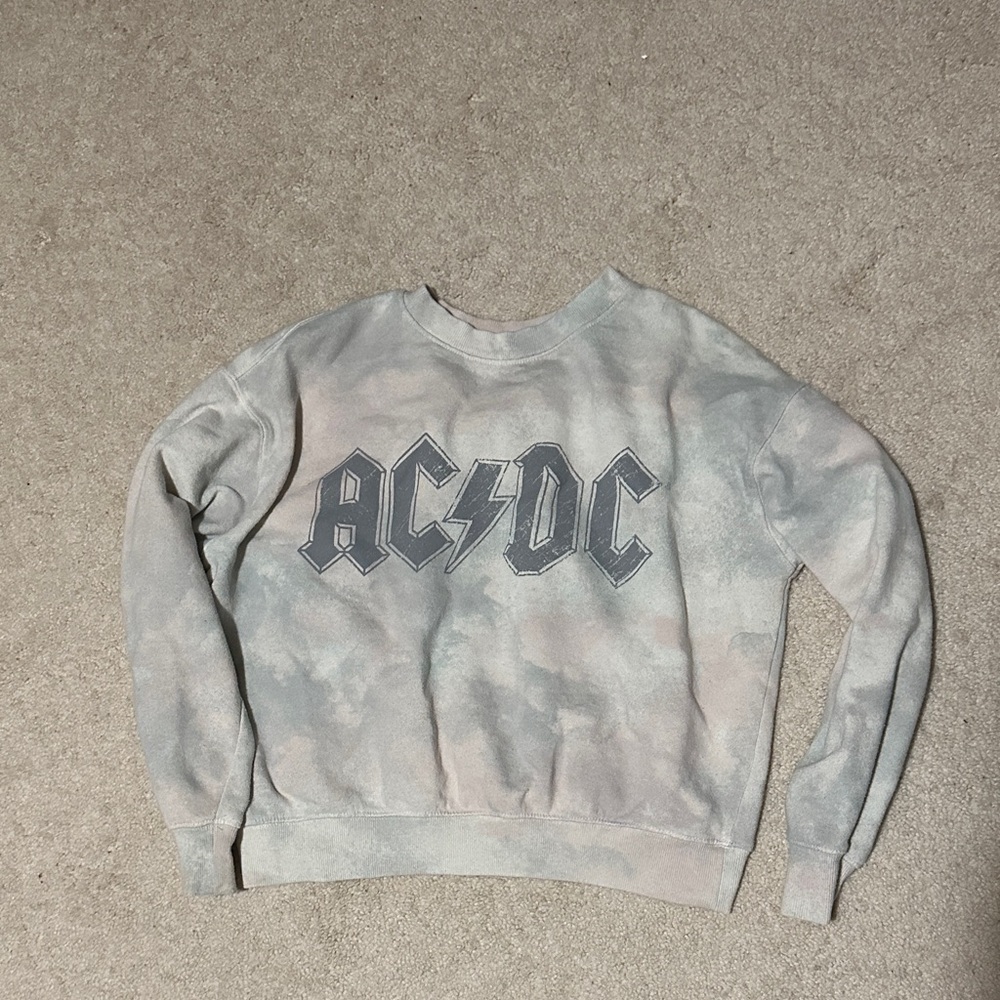 AC/DC Gray and White Sweatshirt